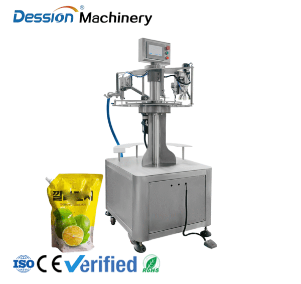 Automatic filling and capping machine for nozzle oil, soy sauce, edible oil and vegetable oil