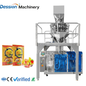 Automatic granule packaging machine for candy, cashew and pistachio in doypack bags