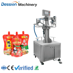 Automatic filling and capping machine for spout bag ketchup, peanut butter and sauce