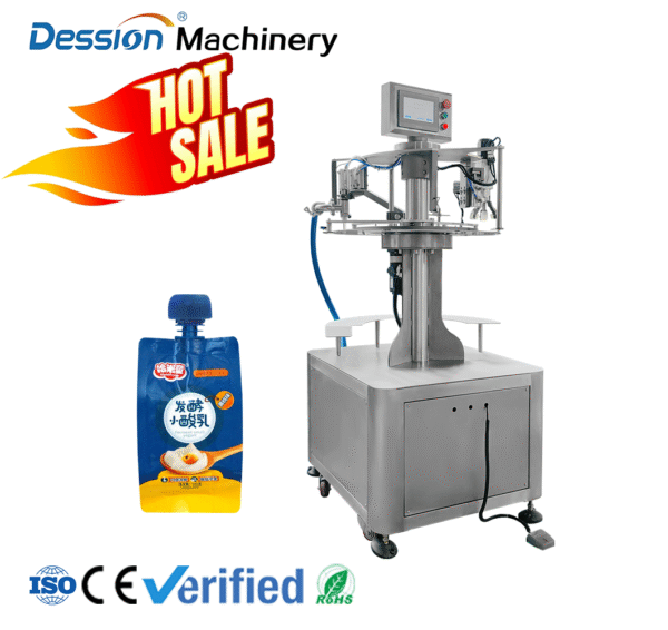 Automatic filling and capping machine for spout bag yogurt, milk and soy milk