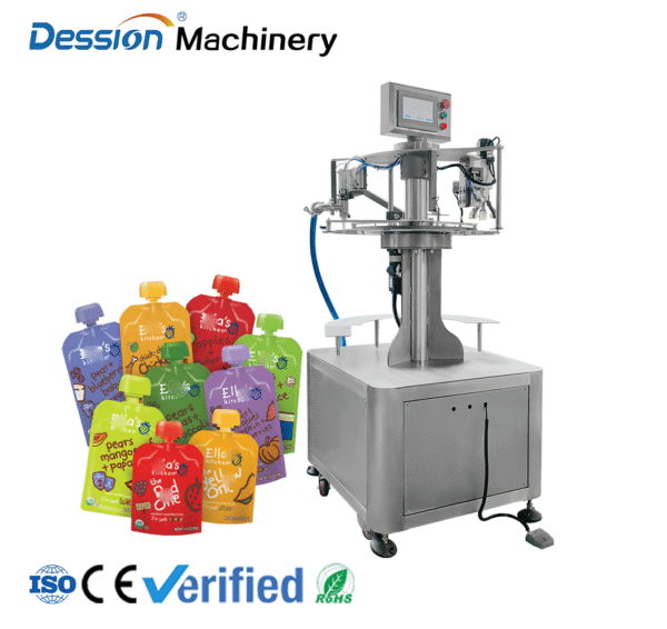 Automatic filling and capping machine for nozzle oil, soy sauce, edible oil and vegetable oil