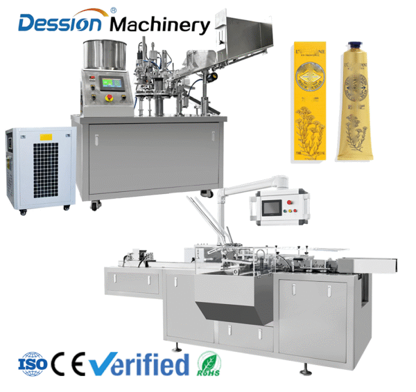 Automatic sealing filling and packaging line for scrub, makeup remover, hand cream, body lotion and sunscreen