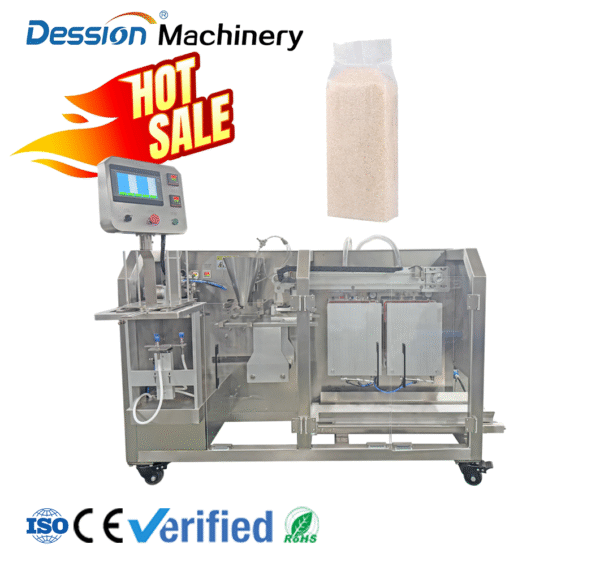 Automatic double chamber vacuum packaging machine for rice, soybeans and sunflower seeds