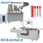 Tube packaging, sealing, filling and packaging lines for cosmetics and skin care products