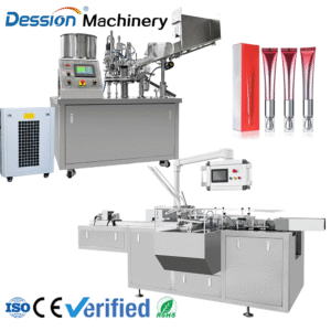 Tube packaging, sealing, filling and packaging lines for cosmetics and skin care products
