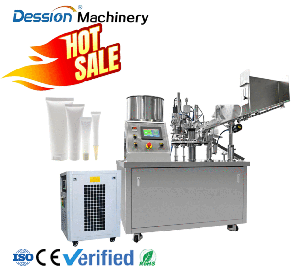Cosmetics and skin care products tube packaging, sealing, filling and packaging machine