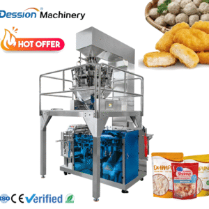 Pouch Frozen Food Automatic Weighing Packaging Machine, Frozen Meatballs/Chicken Nuggets/Chicken Wings/Frozen Shrimp Doypack Bag Packaging Machine