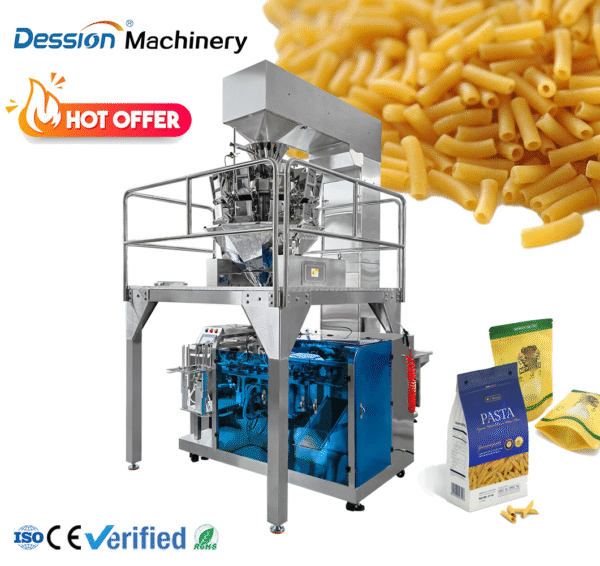 High Precision 10-Head Electronic Scale Automatic Weighing Pre-Made Bag Packaging Machine for Pasta/Macaroni Doypack Bag Packaging