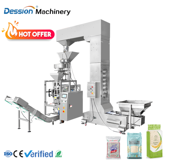 Industrial Automatic Weighing Bagging Granule Packaging Machine, Suitable for Packaging Rice, Barley and Oatmeal